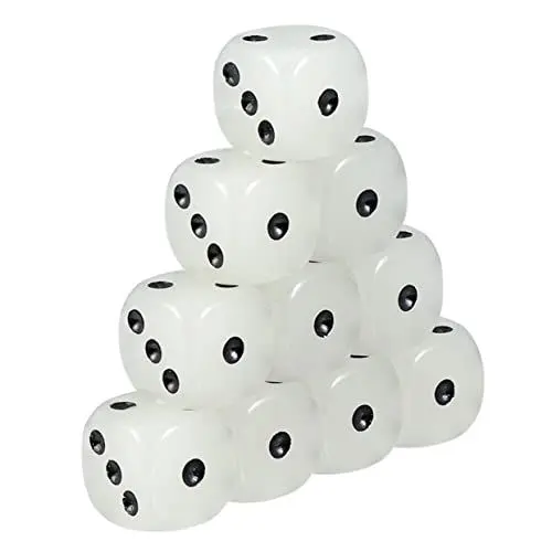Produktbild: Abaodam 10st Leuchtende Würfel Massenwürfel Weiße Würfel Unterhaltungswürfelspiel Würfel Beleuchtet 6-seitiges Spiel Würfel Für Rollenspiele Partyspiel Flash-Spielzeug Würfeln Acryl Black