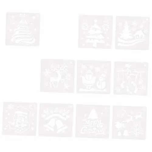 Produktbild: Abaodam 10st Malvorlage Für Weihnachten Malvorlage Für Diy Sankt-malschablonen Weihnachtszeichnungsvorlagen Weihnachtliches Malset Kind Weiß Zeichenwerkzeug Weihnachtsbaum Das Haustier