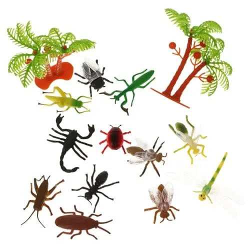 Produktbild: Abaodam 12st Halloween-streich-kit Wildes Tier Realistisch Spielzeug Partytütenfüller Gruselige Halloween-Requisite Gastgeschenke Simulation Figuren Trick Streich Bugs Modell Kind Insekt