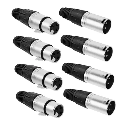 Produktbild: Abaodam 1 3 Xlr Stecker Und Buchse Männlicher Xlr-stecker 3-poliger Stecker Xlr- Adapter Für Audiokabel Mikrofon Stecker Lötanschluss Mikrofon-steckverbinder Zinklegierung Black