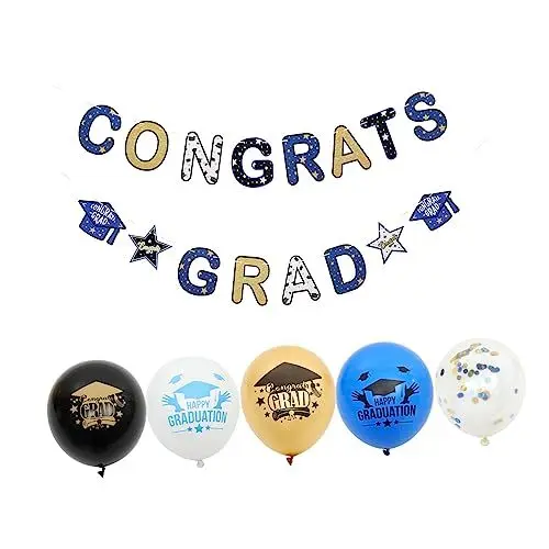 Produktbild: Abaodam 1 Satz Abschluss ziehen Flagge Ballon Ballonbogenständer Trophäe Fotokabinen-Ballon Party ballon set luftballons set Abschlusselemente Ballons Ballon für Abschlussfeier Emulsion