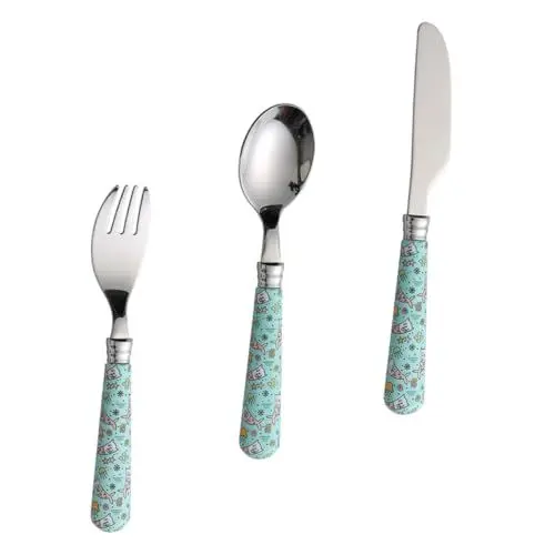 Produktbild: Abaodam 1 Satz Besteck Löffel Heimbesteck Steak-Geschirr-Set Besteck essen dartscheibe kinder mitgebsel kinder campy langlebiges Besteckset Kinderbesteck versorgung Rostfreier Stahl Silver