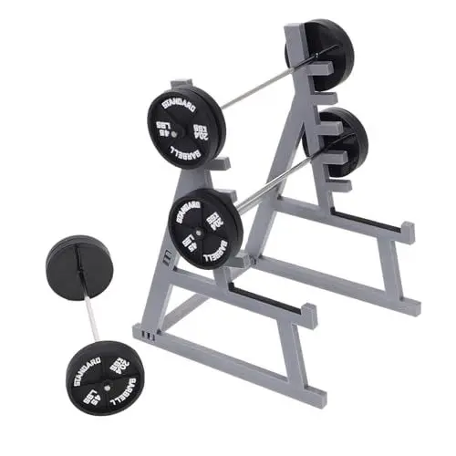 Produktbild: Abaodam Miniatur-Fitness-Modell-Set Mit Langhantelständer Kniebeugenständer Stifthalter Büro-Schreibtisch- Puppenhaus-fitnessstudio-zubehör