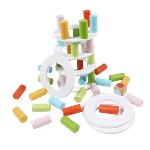 Produktbild: Abaodam 1 Satz Holzblöcke Montessori Stapelspielzeug Spielzeug stapeln Kinder stapeln Spielzeug Kinder holzspielzeug Toys Stapelspielzeug aus Holz Stapelblöcke hölzern
