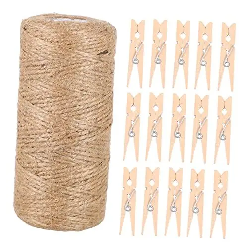 Produktbild: Abaodam 101er Set Bilder-wandklemmen Aus Holz Seil Dekorative Fotohalter für Veranstaltungen
