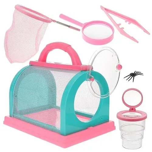 Produktbild: Abaodam 1 Satz Insektenbeobachtungsset Outdoor-spielset Für Kleinkinder Insektenbeobachtungskäfig Im Freien Fangnetz Für Kinderkäfer Spielsets Für Kleinkinder Im Freien Rosa Plastik