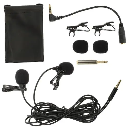Produktbild: Abaodam Interviewmikrofon Handheld-mini-Clip-on-mikrofon Für Telefonaufnahmen Kabelgebundenes Ansteckmikrofon