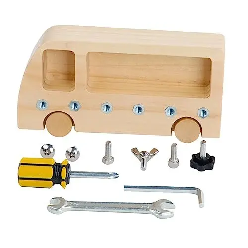 Produktbild: Abaodam 1 Satz Schraube Spielzeug Fahrzeuge Zerlegen Krippenspielzeug Für Kinder Autospielzeug Für Bauwerkzeug-spielset Kinderautos Spielzeug Bausatz Zum Rollenspiel Kinderwerkbank Holz