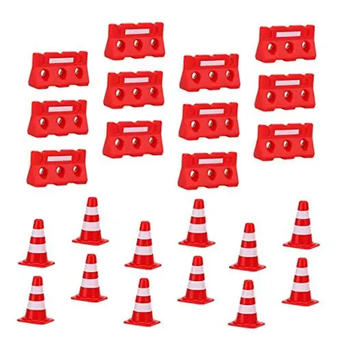 Produktbild: Abaodam 1 Satz Straßenschild Barrikade Spielzeug Puppenhaus-Straßenkegel Spielzeug-Straßenschilder verkehrserziehung verkehrsschilder Kinderspielzeug kognitives Spielzeug für Kinder rot
