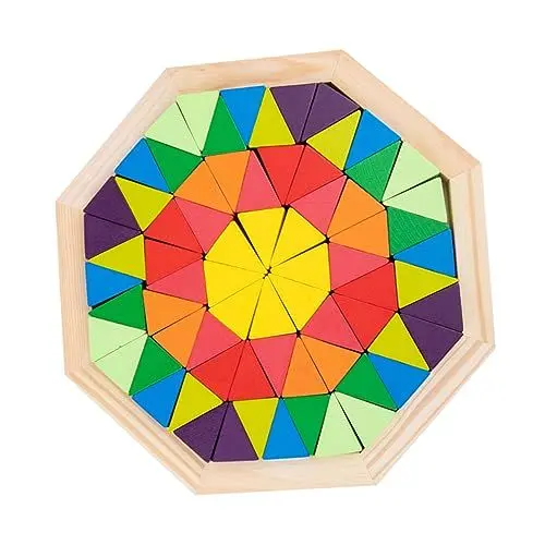Produktbild: Abaodam 1 Satz Tangram-Puzzle Lernspielzeug Für Kinder Musterblöcke Für Kinder Tunnelstapelspiel Kinderspielzeug Puzzlespiele Für Babys Rätsel Für Kinder Vorschulrätsel Hölzern