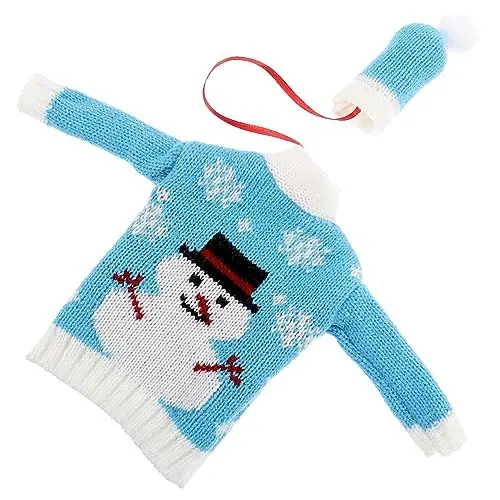 Produktbild: Abaodam 1 Satz Weihnachtsweinflaschen-Set Weihnachtsweinflaschenabdeckung Weihnachtsweinflaschenhut Pullover Partyweinflaschenkleidung Weinflaschen-Hut-Kleidung Weihnachten Weinkappe