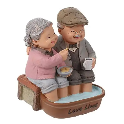 Produktbild: Abaodam 1 Satz hochzeitsgeschenk romantische Geschenke hochzeitsdekoration Mini Geschenke Kuchen Mini-Geschenke ältere paarfiguren dekor Ehepaar Harzfigur der Zubehör Porzellan
