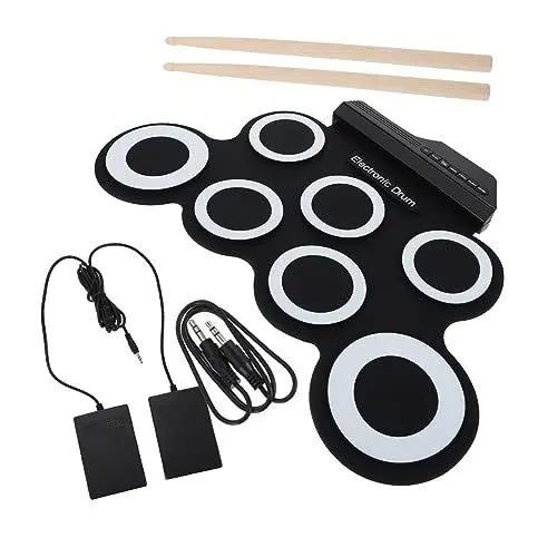 Produktbild: Abaodam Elektrisches Schlagzeug Mit Usb-ladefunktion – Tragbares Schlagzeug – Handaufrolltrommel – Silikon-schlagzeug – Ideal Für Kinder Und Musikübungen