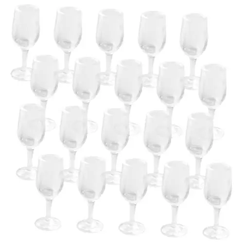 Produktbild: Abaodam 20St Puppenhaus -Weinbecher -Weinflaschen plastiktisch Whiskygläser Zubehör für Flöten Mini-Cocktailbecher kleine Sektgläser Whiskey Weinglas Spielzeug