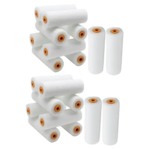 Produktbild: Abaodam 20 STK Farbrollerpinsel Farbkanten-Nachfüllungen Rollpinsel Liner kleine Rolle tapetenkleister wandfarbe sprühen Schwammabdeckungen für Farbroller kleine Farbrollerhülsen Weiß
