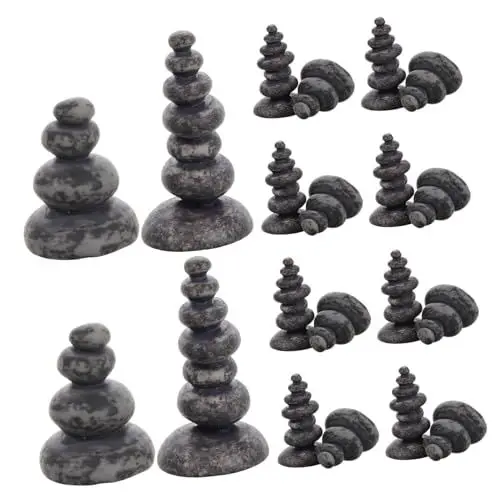 Produktbild: Abaodam 20 Stücke Miniatur Garten Stapeln Felsen Vintage Harz Zen Garten Decor Natürliche Für Wohnkultur