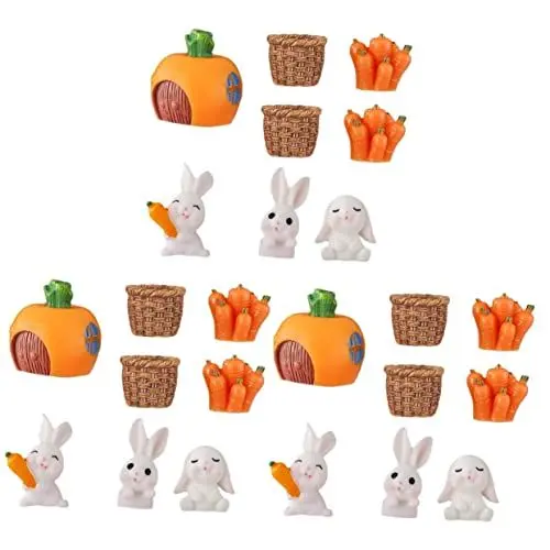 Produktbild: Abaodam 24 STK Häschenverzierung Kuchen Miniatur Puppe Harz