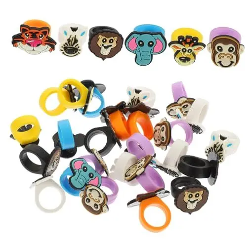 Produktbild: Abaodam 25st Waldtier-ring-partygeschenke Schmuckringe Für Kinder Klobiger Kunststoffring Fingerringe Verstellbare Stimmungsringe Sternzeichen-ring Tigerringe Niedlich Pvc Kunsthandwerk