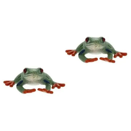 Produktbild: Abaodam 2St Frosch-Modell Glasfiguren Tiere aus Glas Kuchendekorationen draussen außen Kinderspielzeug Spielzeuge Modelle Simulationsmodell Bildungsbedarf Mini Ornamente schmücken Plastik