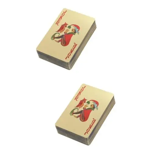 Produktbild: Abaodam 2 Stück Freiheitsstatue Pokerdeck Vergoldete Spielkarten Aus Kunststoff Ideal Für Sammler Und Gamer