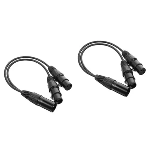 Produktbild: Abaodam 2St XLR-Audiokabel Mikrofonkabel eimischer mic Stecker-zu-Buchse-Kabel Mikrofon-Anschlusskabel Lautsprecheradapter Lautsprechersystemkabel für Mikrofon Kupfer Black