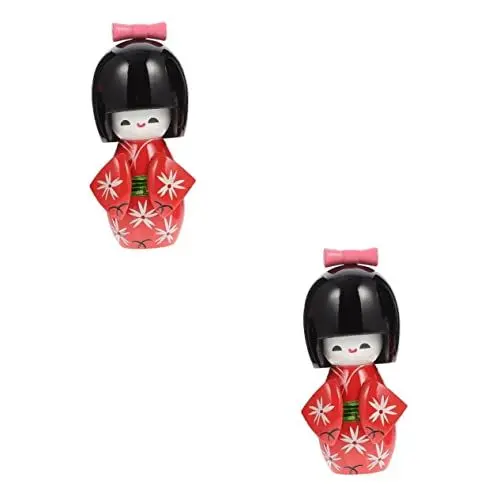Produktbild: Abaodam 2St japanische Kimonopuppe Clown-Puppe Auto-Armaturenbrett-Dekoration das Geschenk Geschenke Holzdekoration Desktop-Dekor Wagen schmücken Senfkörner Porzellanpuppe Kunsthandwerk
