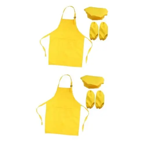 Produktbild: Abaodam 2-Teiliges Set Handschelle zum Kochen für Kinder kinderkochmütze kochmützen für Kinder schürze Kinderkoch-Spielset Kinder Kochen Ärmel Koreanische Version einstellen Kleid