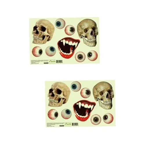 Produktbild: Abaodam 2 Sätze Halloween-wandaufkleber Entfernbare Tapete Leuchtende Aufkleber Gruselige Wandaufkleber Abnehmbarer Toilettensitz Halloween-peeling Scheinen Toilettenaufkleber 3d Pvc