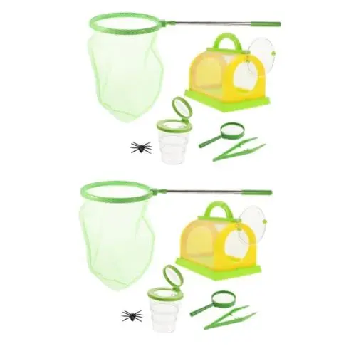 Produktbild: Abaodam 2 Sätze Insektenbeobachtungsset Überwachung Fangset für Kinder Kinderwerkzeuge Fänger Outdoor-Spielzeug für Kinder forschungsset für Kinder Käfig Vakuum für Kinder Plastik Green