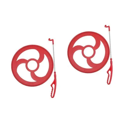 Produktbild: Abaodam 2 Sätze Reifen Balance-rollring-Spielzeug Rollendes Ringspielzeug Sportspielzeug Klassisches Kreisspielzeug Hand Drückt Windfeuerrad Rolling-Hoop-Spiel Kinderspielzeug PVC Rot