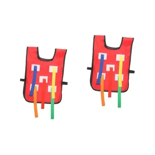 Produktbild: Abaodam 2 Sätze Schwanzziehweste Kinderspielzeug Outdoor-Spiele für Kinder Kindertrainingsspiel Spielzeug Requisiten Gürtel Schwanzgurt ziehen Pull Tails Aktivitätsrequisiten Stoff rot