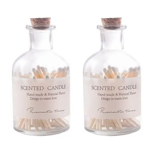 Produktbild: Abaodam 2 Stück 1 Abgefüllte Streichhölzer Streichholzhalter Aus Glas Aromakerze Passend Streichholzglas Hochzeitsbedarf Streichholz Hölzernes Streichholz Weiß Multifunktion