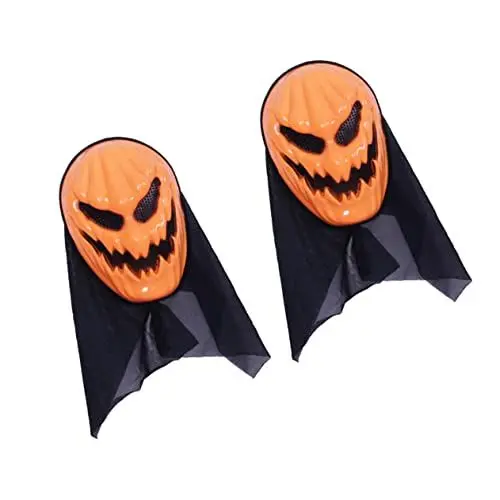 Produktbild: Abaodam 2 Stück Halloween Kürbismaske Kürbis Halloween Maske Maskerade Kürbiskopf Geistermaske Halloween Kürbismaske Vollgaze Kürbis Requisite