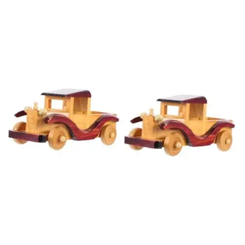 Produktbild: Abaodam 2stücke Holzmodell Auto Dekoration Vintage Holz Auto Ornament Für Kreative Heimdekoration Retro Für Schreibtisch