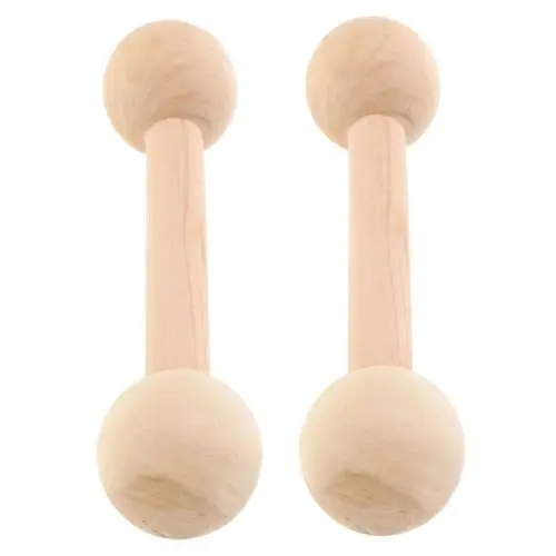 Produktbild: Abaodam 2st Hantelspielzeug Aus Holz Hantel Für Kinder Geringes Gewicht Holzhantel Hantelset Für Kleinkinder Fitnessgeräte Für Kinder Hanteln Für Kinder Hölzern Beige