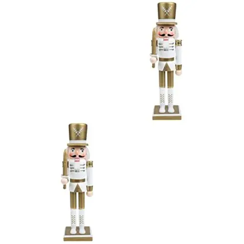 Produktbild: Abaodam 2st Nussknacker Tischdekoration Für Die Weihnachtsfeier Weihnachtsregale Dekor Nussbaum-Soldat-Ornament Weihnachtsfeier Bevorzugt Hölzern Arbeit Füllstoff Gold Und Silber