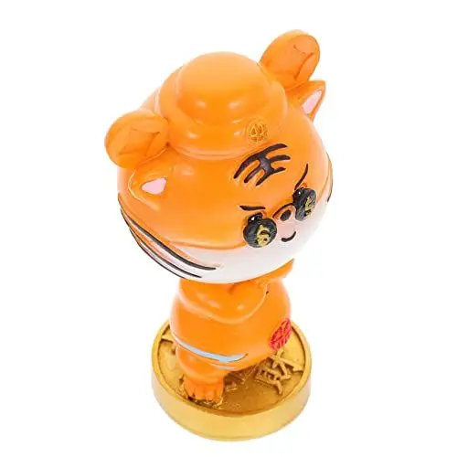 Produktbild: Abaodam 2stücke Resin Tiger Dekoration Für Auto Niedliches Wackelkopf Ornament Jahr des Tigers Lebendige Farben Und Stabiler Stand Perfektes Für Tierliebhaber