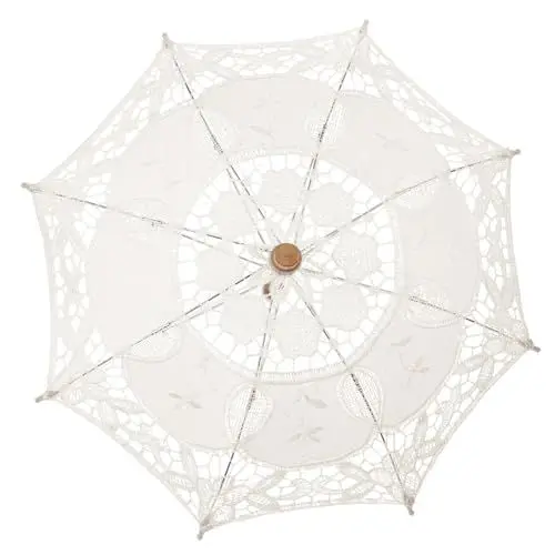 Produktbild: Abaodam 3St Braut Regenschirm Spitzenschirme Regenschirm Fotorequisite Kostümzubehör für die Braut Brautschleier Blumenmädchen Holzgriff Damen Regenschirm schmücken Fräulein