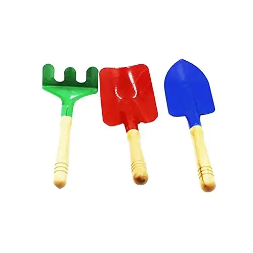 Produktbild: Abaodam Mädchen-Spielzeug für Jungen und Mädchen Gartenwerkzeug-Set 3-teilig Mini-rechen Kelle Schaufel Holzgriff Spielzeug Zum Spielen Im Freien