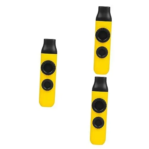 Produktbild: Abaodam 3 Sätze Doppelter Dimo ​​​​Kazoo Farbverlauf Kazoo Drehleier-Instrument Doppelloch-Kazoo musikinstrumente musical instruments Mädchen-Kazoos-Instrument Leistungs-Kazoo Abs Yellow
