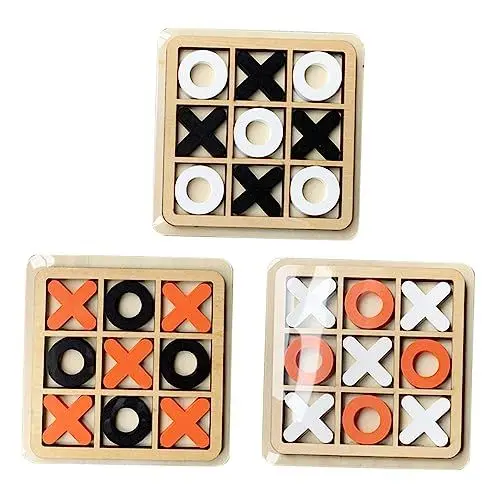Produktbild: Abaodam 3 Sätze -Toe familienspiele Family Games partyspiel Gry planszowe Puzzle-Spielzeug Tischdeko fürs Wohnzimmer Spiele am Couchtisch Pappelsperrholz