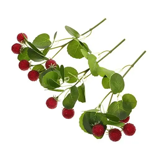 Produktbild: Abaodam 3 Stück Künstliche Lorbeerbeeren Künstliche Früchte Für Den Esstisch Künstliche Beerenzweige Beerenstiele Künstlicher Blumenstrauß Künstliche Pflücker Künstliche
