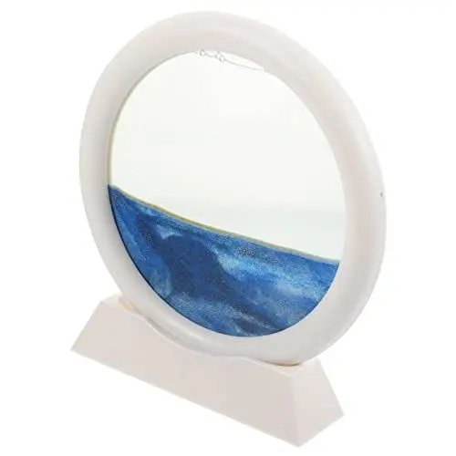 Produktbild: Abaodam 3d Sandmalerei Sanduhr Fließender Sandrahmen Aus Glas 3d-bild Einer Meeressandlandschaft Fließende Sandmalereiverzierung Bewegliches Sandkunstbild Weiß Kind Runden Sanduhr-sand Abs
