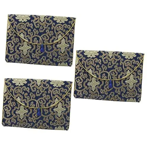 Produktbild: Abaodam 3 Stück Buddhistische Bestickte Brokattasche Koranhülle Etui Ethnischer Stil Beutel Für Schmuck Und Kleinigkeiten