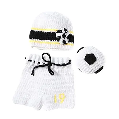 Produktbild: Abaodam Babykostüme Für Babys 3-teilig Baumwolle Baby-Foto-Outfits Säuglings-fußballspieler-Kleidung Weich Und Bequem 0–3 Monate