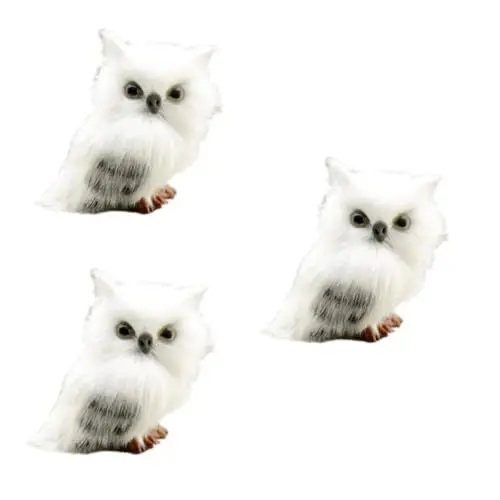 Produktbild: Abaodam 3st Weihnachtsdeko Deko-eulenpuppe Dekor Weihnachtseule Eule Puppe Eulendekor Süß Kreative Eulendekoration Weihnachtseule Dekor Weiß Weihnachtsbaum Anhänger