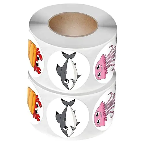 Produktbild: Abaodam 4 Rollen 1000 Stück Kinder Aufkleber Spielzeug Sticker für Kinder Etikett für geschenkverpackungen -Aufkleber Etiketten Ornament Aufkleberverzierung Aufkleber für Meerestiere