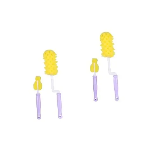 Produktbild: Abaodam 4stücke Teiliges Pflegezubehör Set Drehbare Flaschenbürste Und -bürste Weichem Schwamm Für Einfache Von Babyflaschen Und Schnullern