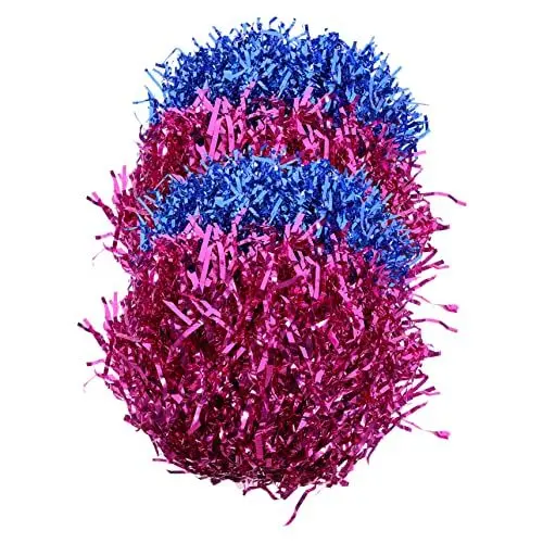 Produktbild: Abaodam 4 Stück Blumen-Cheerleader-strauß Cheer Leader Dance Pom Party Jubelnde Requisiten Rote Und Weiße Bommeln Tanzrequisiten Pompons Aus Metallfolie Kleidung Zubehör Das Haustier