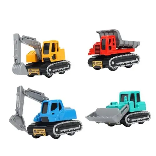 Produktbild: Abaodam 4 Stück Legierungsbagger Spielzeugauto zum Zurückziehen Bauauto Spielzeug hühner Spielzeug gieskanne kinderspielzeug Toy technisches Spielzeugauto Rückziehbares Fahrzeugspielzeug